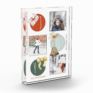JOY Typography Modern Christmas 3 Photo Collage