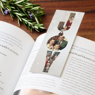 Joy Vintage Family Christmas Frame Photo Snowflake Bookmarks