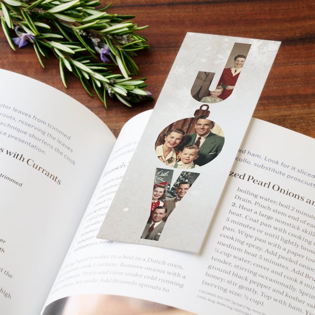 Joy Vintage Family Christmas Frame Photo Snowflake Bookmarks (Book)