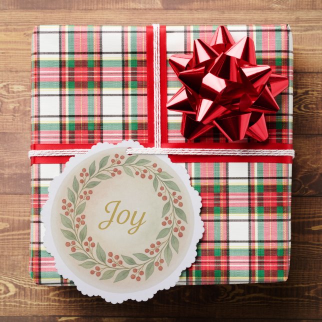 “Joy” Watercolor Christmas Ornament Card (Insitu (Gift))
