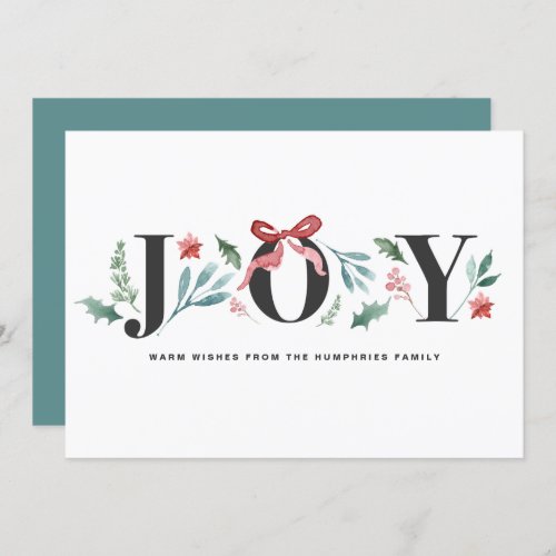 JOY Watercolor Holiday Foliage and Flowers