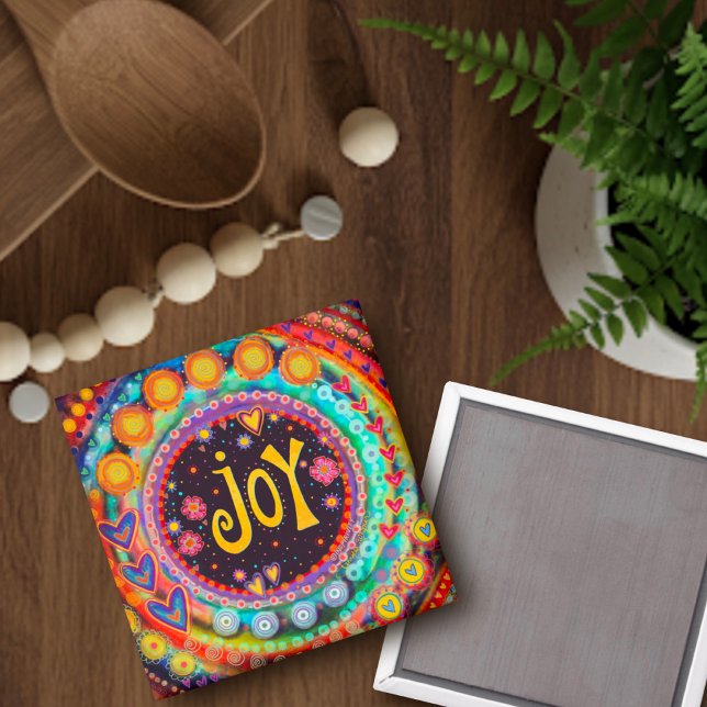Joy Whimsical Colorful Inspirational Fun Trendy Magnet (Creator Uploaded)
