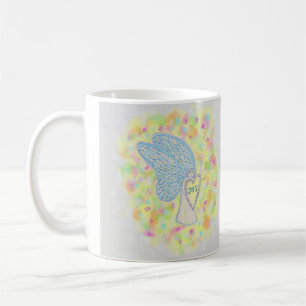 Joy White Guardian Angel Art Coffee Cups or Mugs