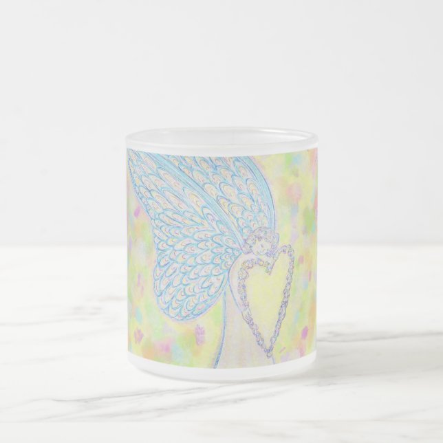 Joy White Guardian Angel Art Frosted Cup (Center)