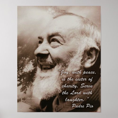 Joy with Peace Padre Pio Poster