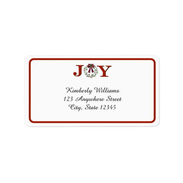 Joy With Wreath Label (Front)