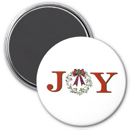 Joy With Wreath Magnet