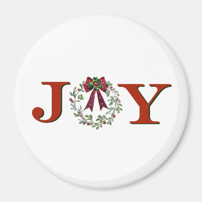 Joy With Wreath Magnet (Front)
