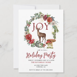 Joy Woodland Stag Holiday Party Invitation