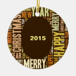 JOY Wordcloud Christmas Ceramic Ornament