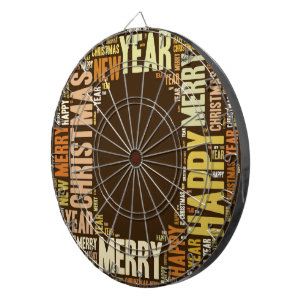 JOY Wordcloud Christmas Dartboard With Darts