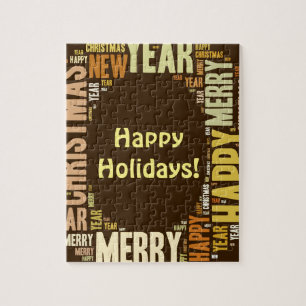 JOY Wordcloud Christmas Jigsaw Puzzle