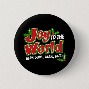 Joy World Blah Blah Round Button (dark)