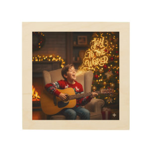 JOY WORLD THEME KID SINGING WOOD WALL ART