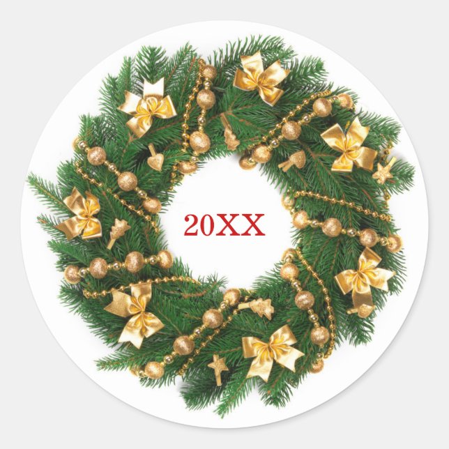 Joy Wreath - Circle Sticker (Front)