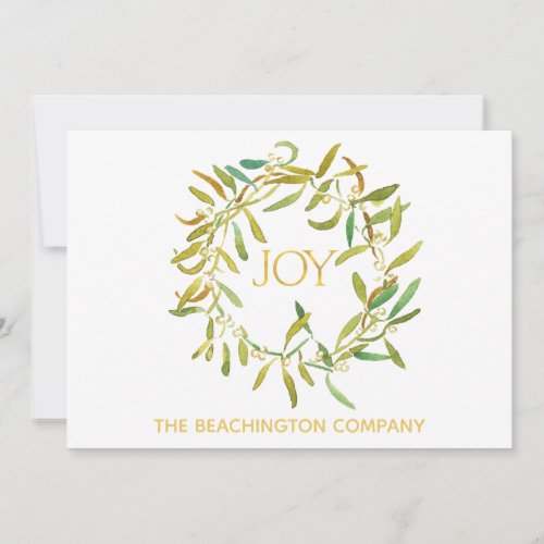 *~* JOY Wreath Corporate Business  Holiday Card