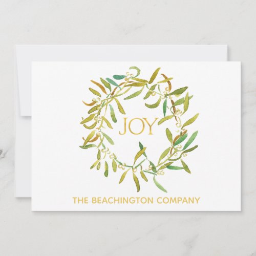  JOY Wreath Corporate Business  Holiday Card