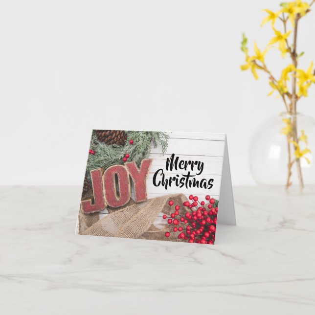 Joy & Wreath Holiday Collection Card (Yellow Flower)