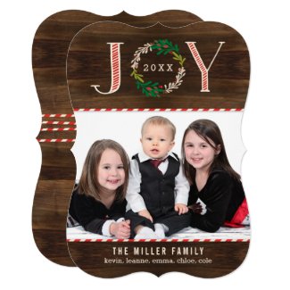 Joy Wreath Holiday Photo Card Christmas Card