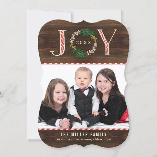 Joy Wreath Holiday Photo Card Christmas Card