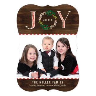 Joy Wreath Holiday Photo Card Christmas Card