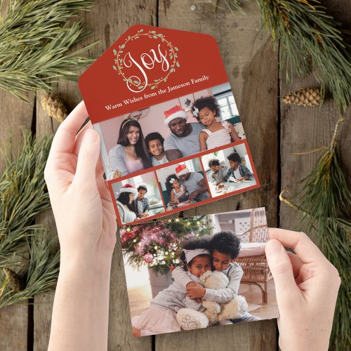 Joy Wreath Multi Photo Holiday Card
