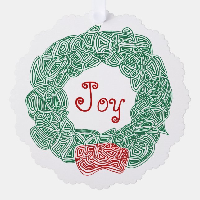 Joy Wreath Ornament Card (Front)