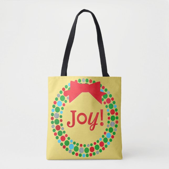 Joy Wreath Tote Bag (Front)