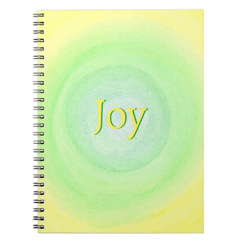 Joy yellow and green letters yellow green blends notebook