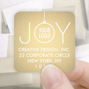 JOY Your Logo Faux Gold Foil Return Address Labels