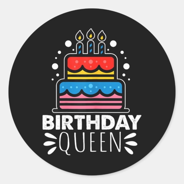Joyable Queens Of Amusing Birthdays Quote Classic Round Sticker (Front)