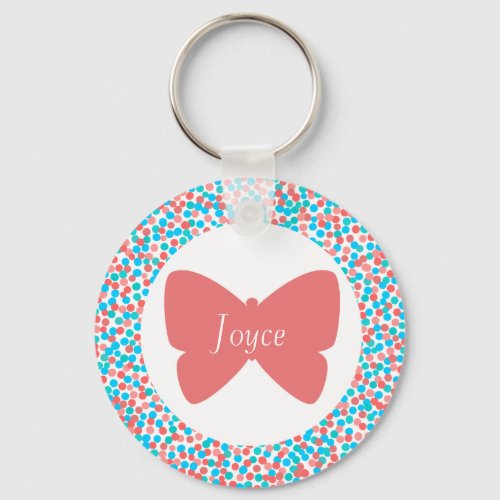 Joyce Butterfly Dots Keychain _ 369 My Name