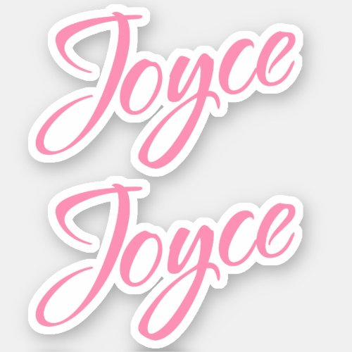 Joyce Decorative Name in Pink x2 Sticker