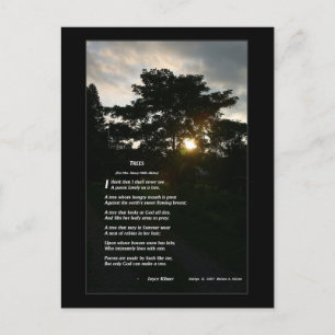 Joyce Kilmer "Trees" illustrated by granddaughter Postcard