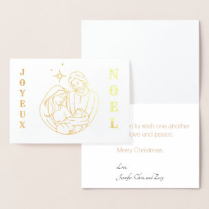 Joyeaux Noel Nativity Scene Christmas Foil Card