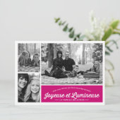 Joyeuse et Lumineuse 3 carte de photo de vacances (Standing Front)