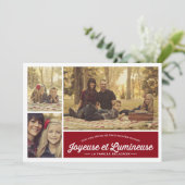 Joyeuse et Lumineuse 3 carte de photo de vacances (Standing Front)