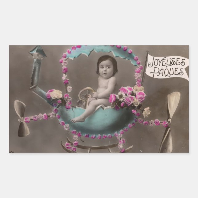 Joyeuse Paques Rectangular Sticker (Front)