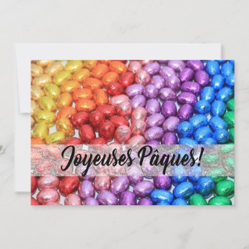 Joyeuses Pques Chocolate easter eggs Holiday Card