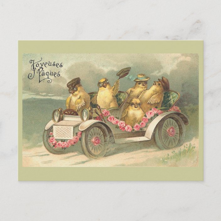 Joyeuses Paques Cute Vintage Easter Holiday Postcard Zazzle Com Joyeuses Paques Cute Vintage Easter Holiday Postcard Zazzle Com