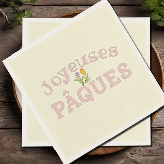 Joyeuses Pâques - French Easter  -typography