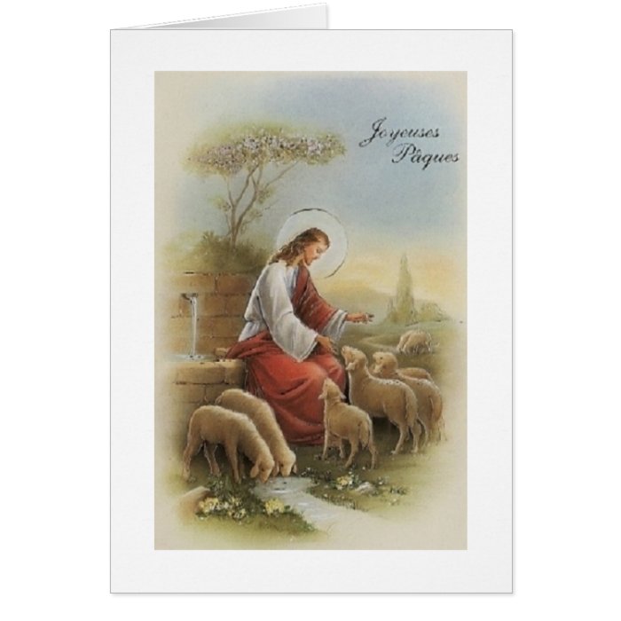 Joyeuses Paques Religious French Easter Card