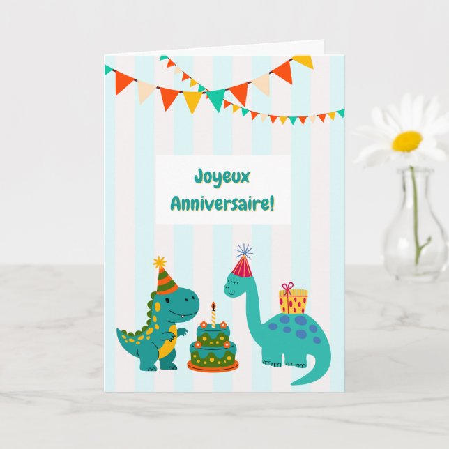 Joyeux Anniversaire Carte Dinosaure Dinosaur Card  (Small Plant)