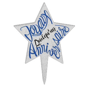 Joyeux anniversaire en forme d'étoile cake topper