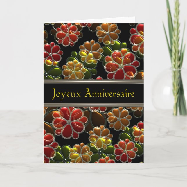 Joyeux Anniversaire French Birthday by Valxart Card (Front)