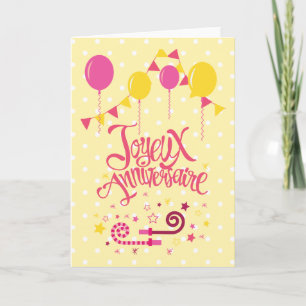 Joyeux Anniversaire Happy Birthday Card