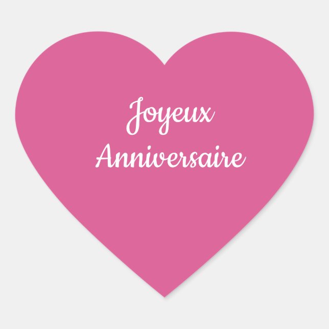 joyeux anniversaire heart sticker (Front)