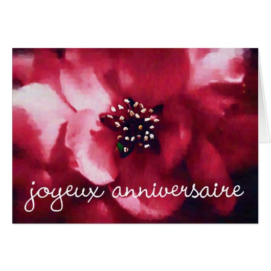 joyeux anniversaire rose cards (Front Horizontal)