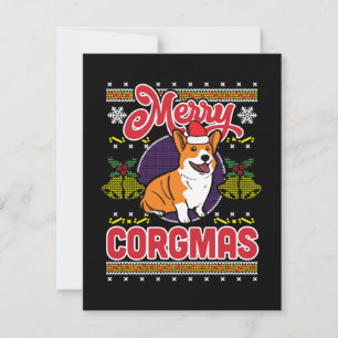 Joyeux Corgmas Ugly Christmas Corgi Dog Lover Thank You Card
