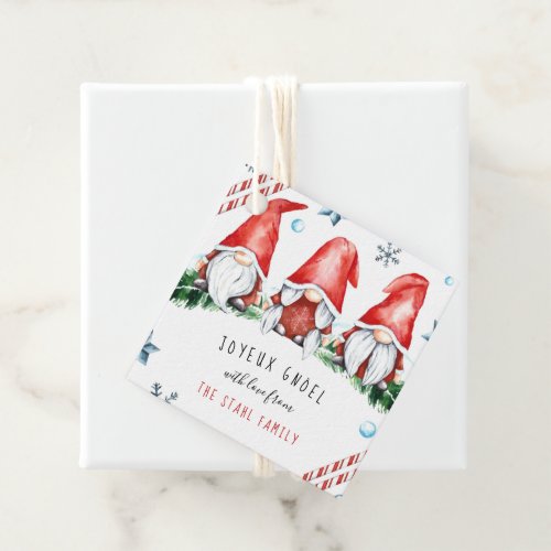 Joyeux Gnoel  Cute Christmas Gnomes Favor Tags